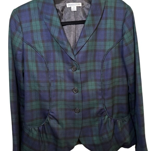 Pendleton Green and Blue Blazer Classic Tartan Design - Picture 1 of 6